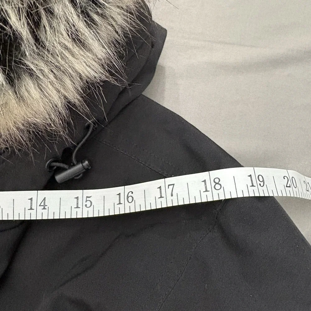 Michael Kors Men's Black Winter Parka Coat Hooded Faux Fur Trim Size Small